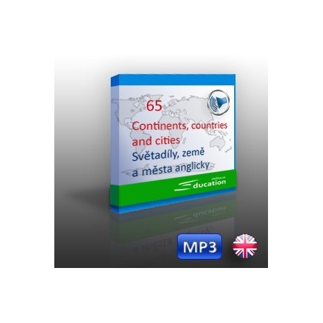 Světadíly, země a města anglicky - ozvučený soubor MP3